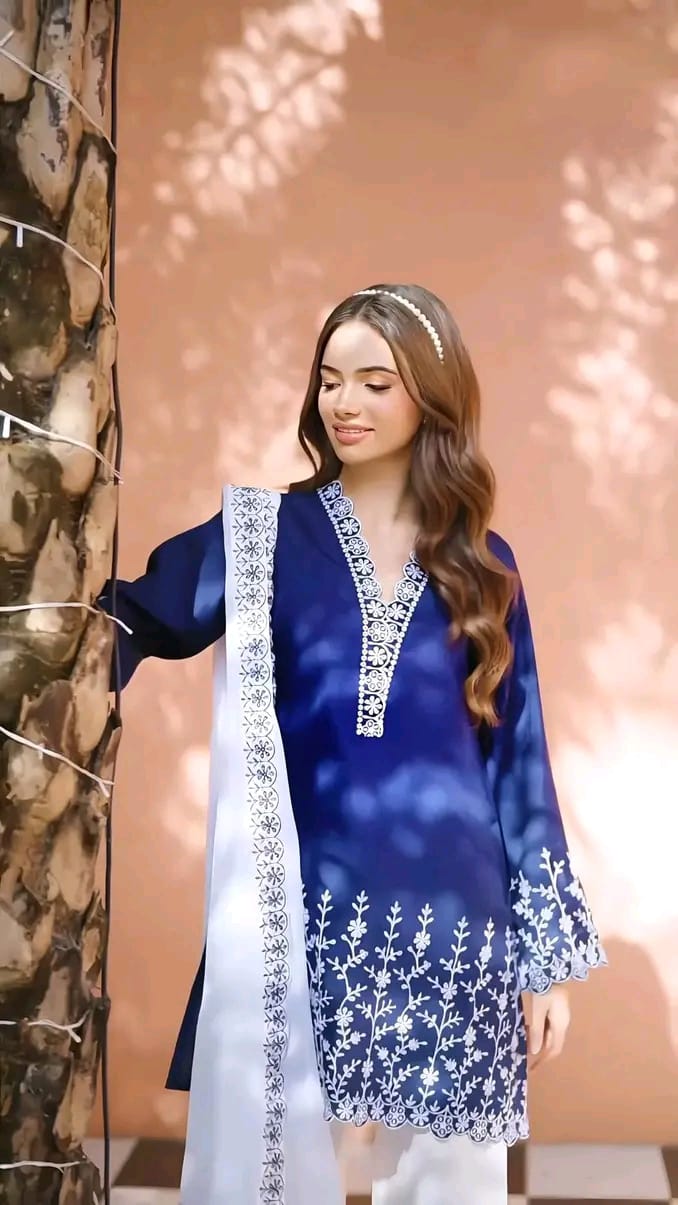 Chikankari Embroired Three-piece Set