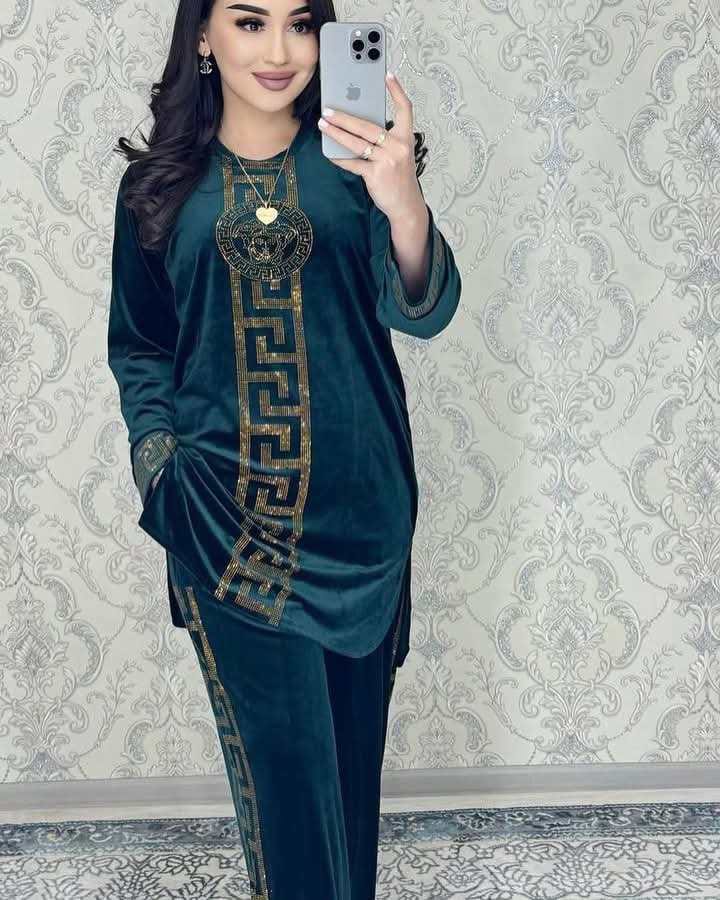 Luxury Velvet Greek Border Co-Ord Set