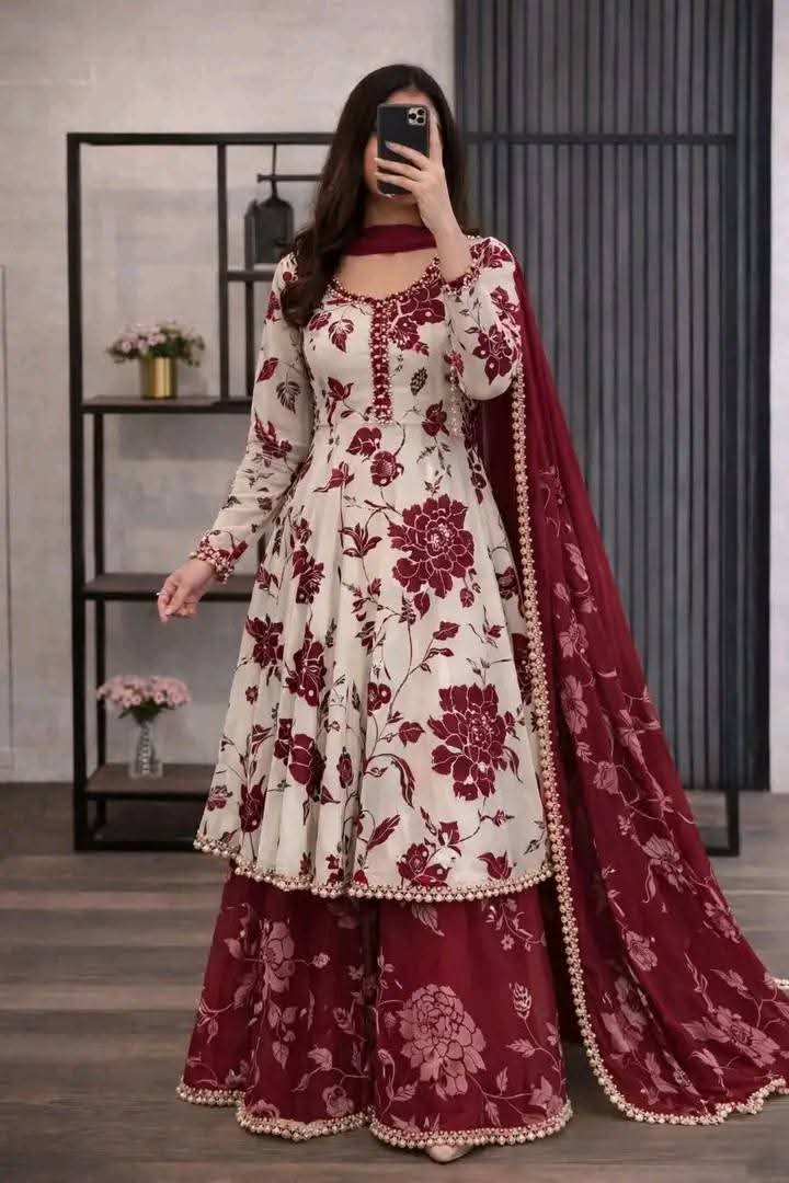 Luxurious Anarkali Three-piece Set